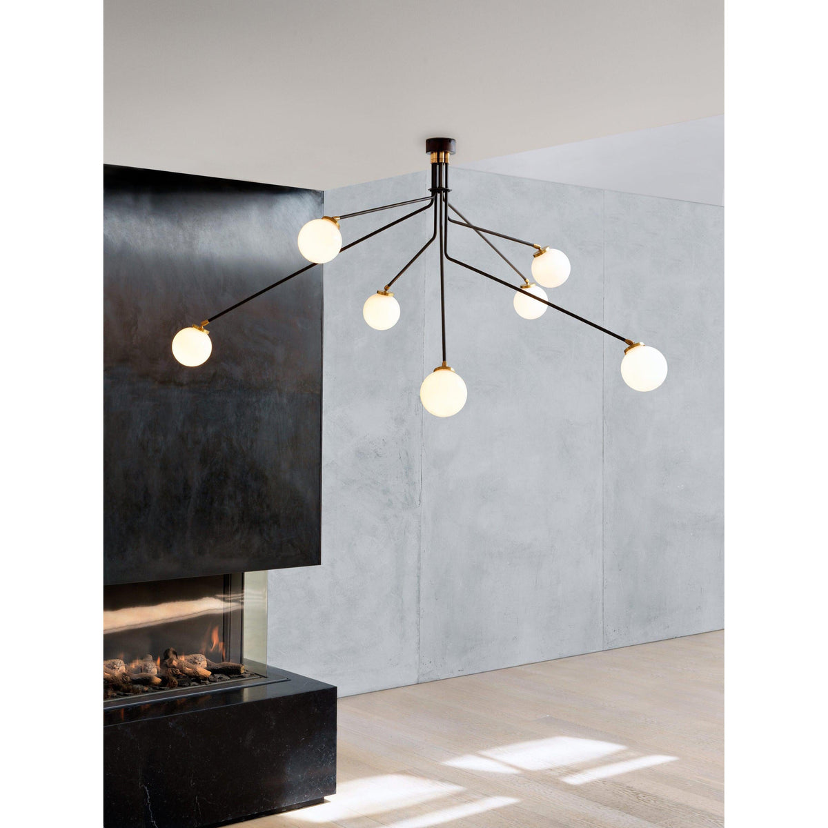 Vatnuvyo moderne minimalistische Deckenleuchte aus Messing mit Metall und Glas