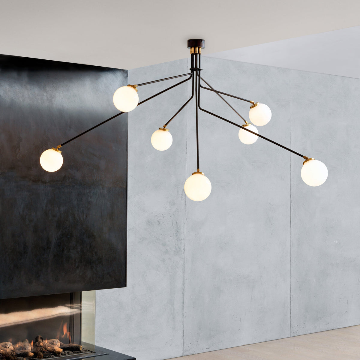Vatnuvyo moderne minimalistische Deckenleuchte aus Messing mit Metall und Glas