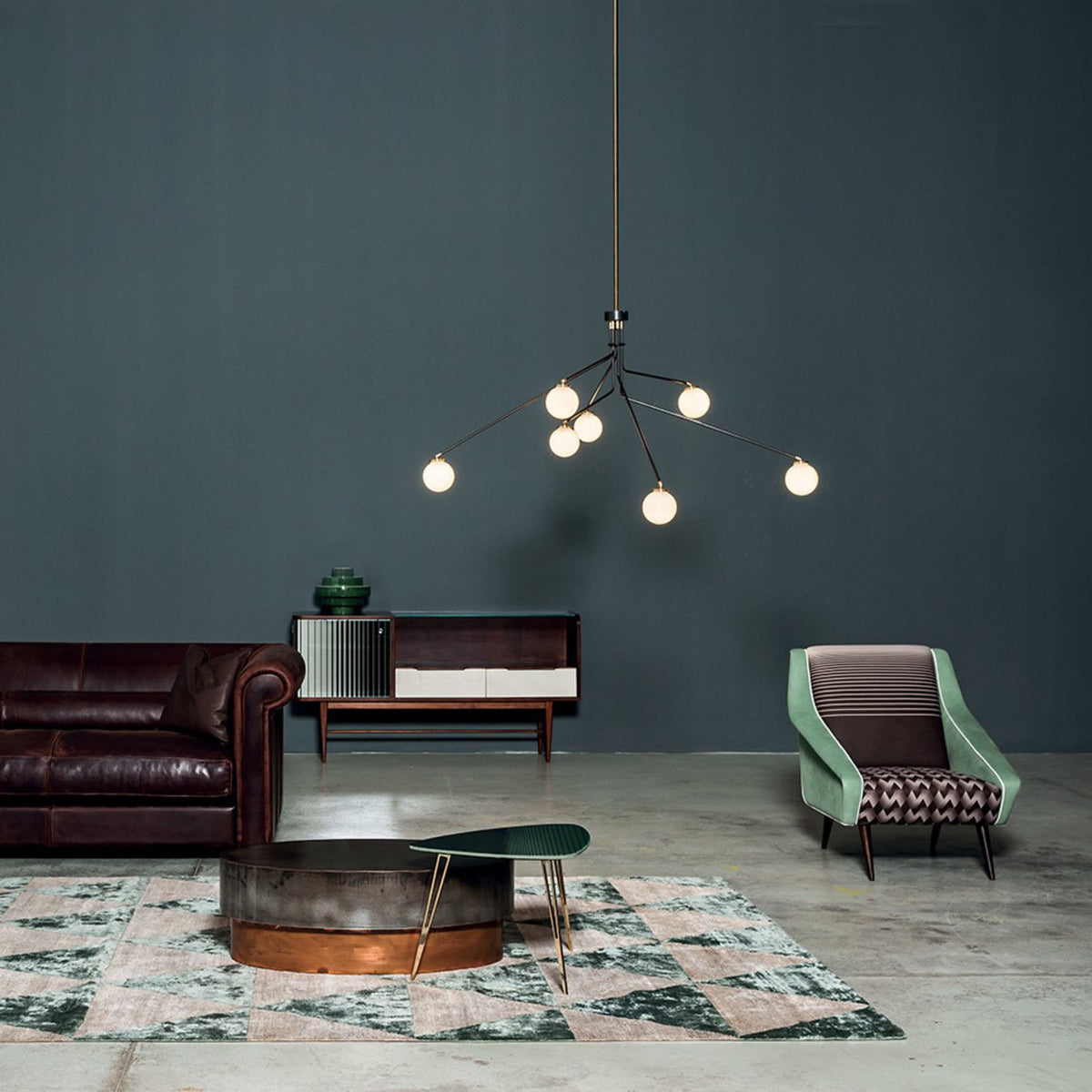 Vatnuvyo moderne minimalistische Deckenleuchte aus Messing mit Metall und Glas