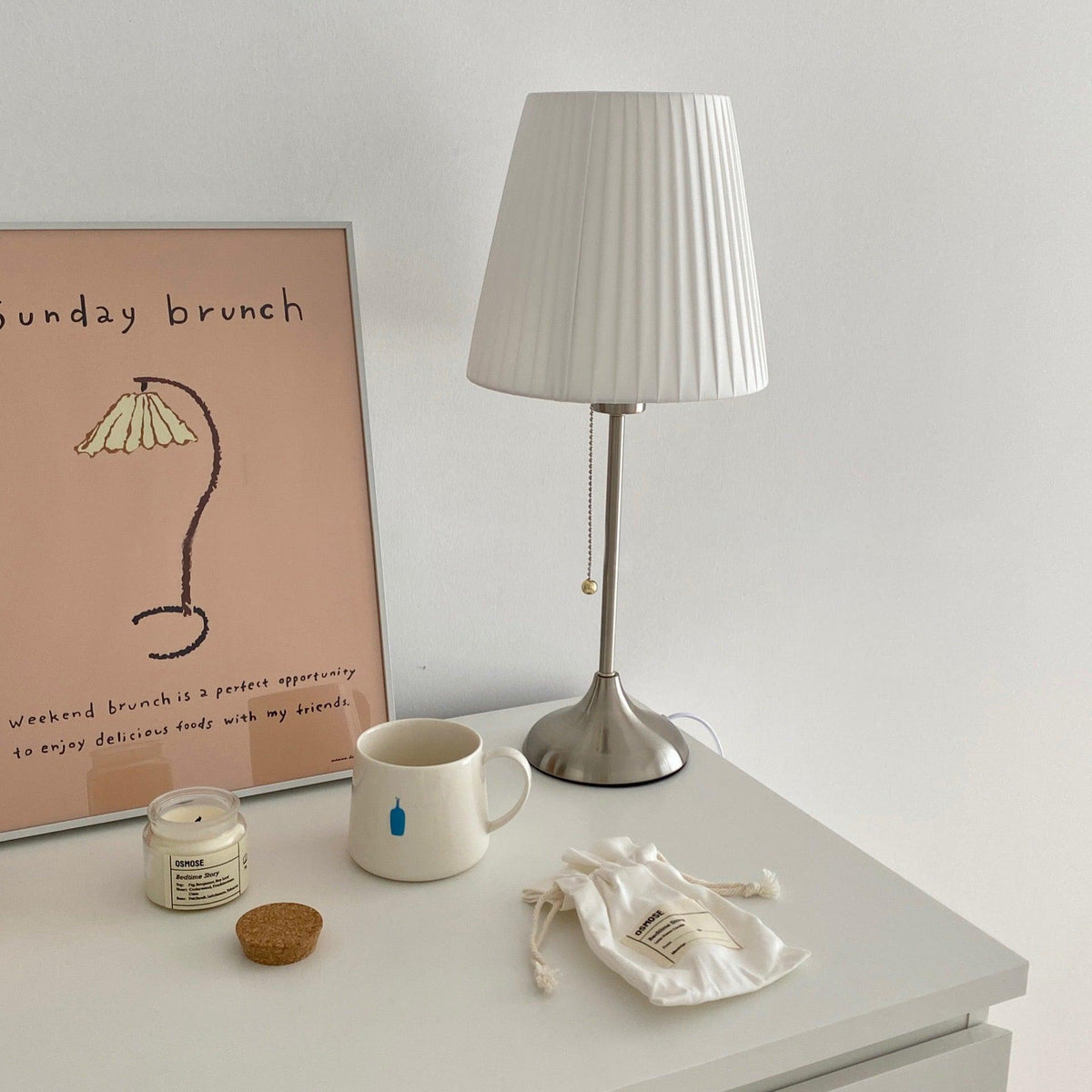 Simplicity Tischleuchte aus gefaltetem Stoff