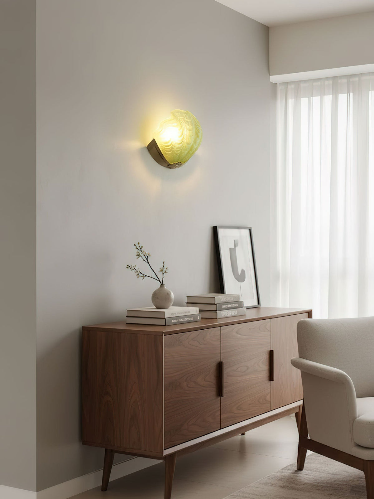 Nico Wandleuchte Art Deco Pendelleuchte aus Glas mit Wellenrand