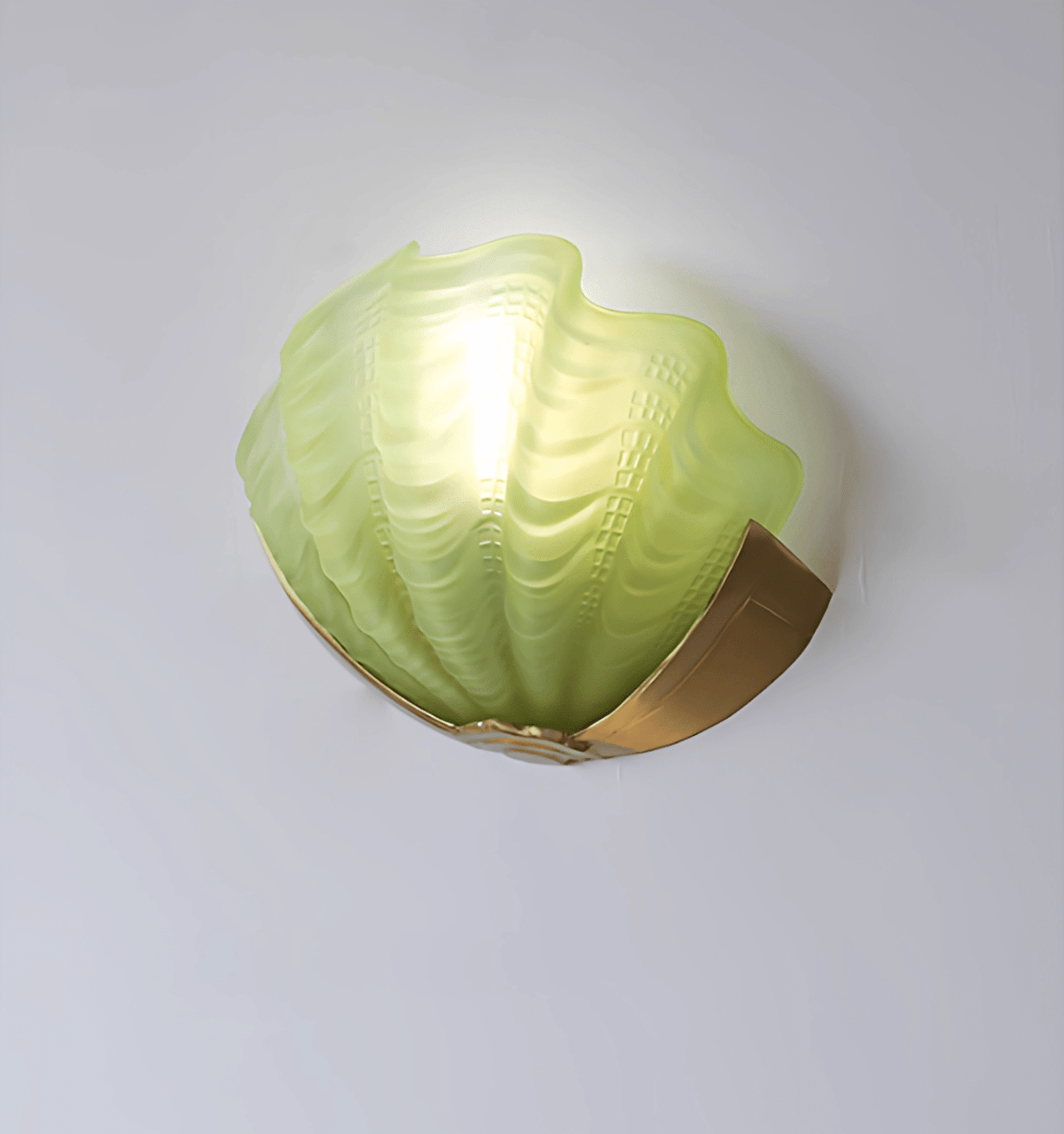 Nico Wandleuchte Art Deco Pendelleuchte aus Glas mit Wellenrand