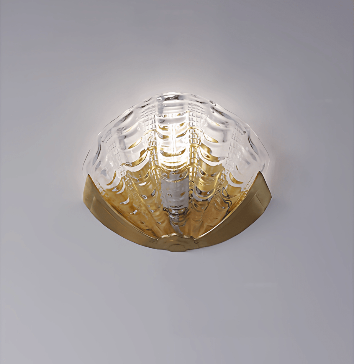 Nico Wandleuchte Art Deco Pendelleuchte aus Glas mit Wellenrand
