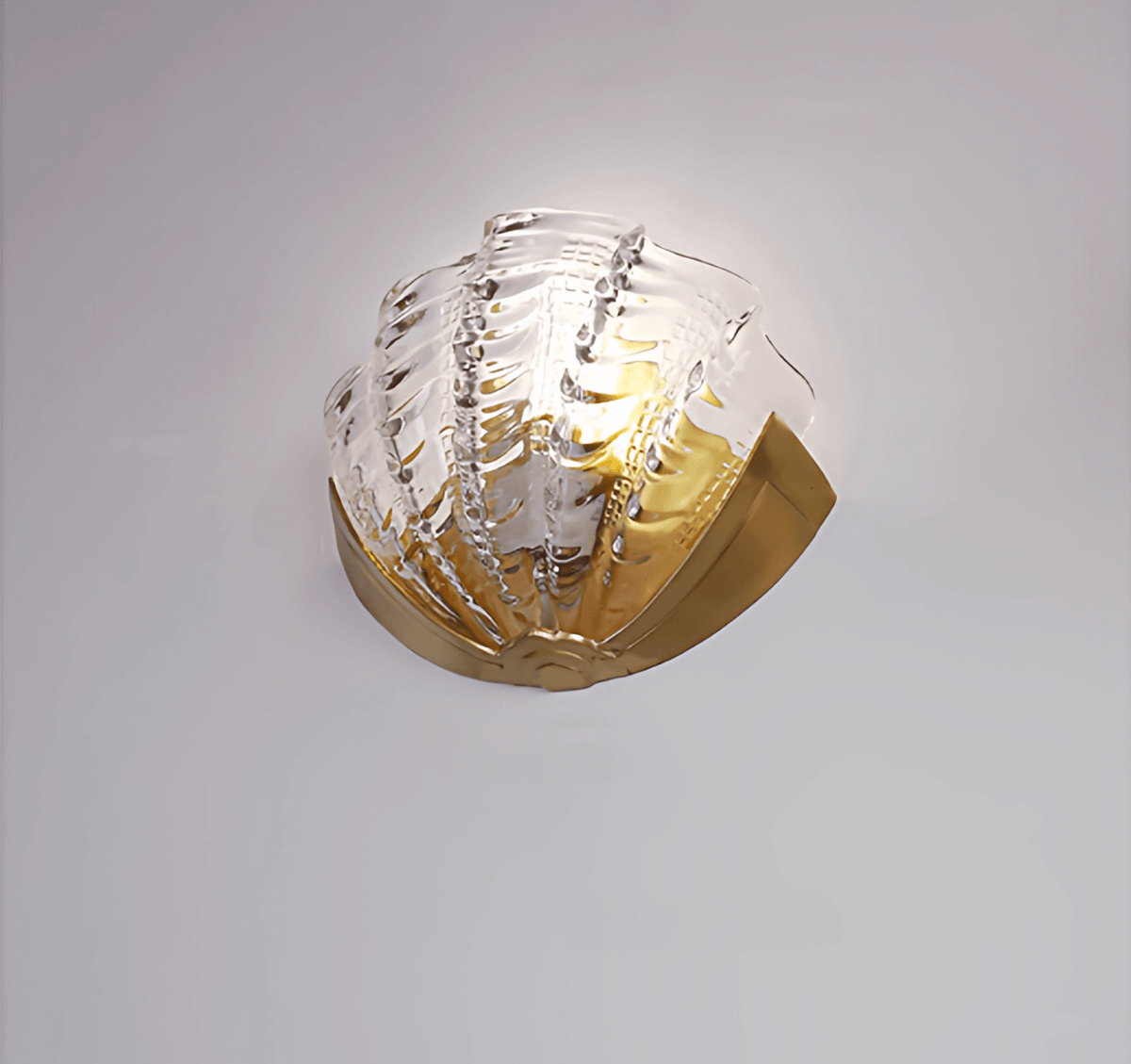 Nico Wandleuchte Art Deco Pendelleuchte aus Glas mit Wellenrand