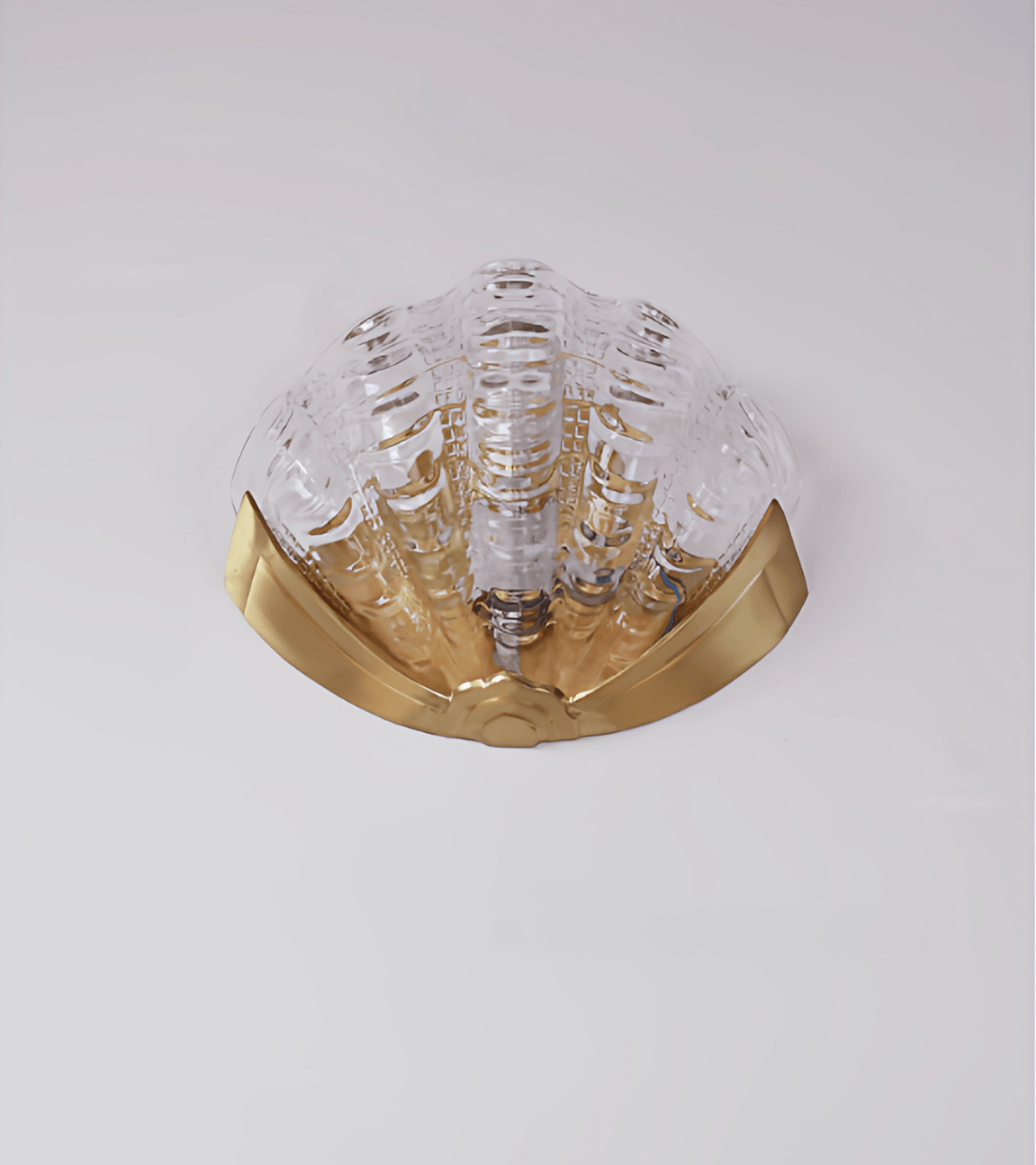 Nico Wandleuchte Art Deco Pendelleuchte aus Glas mit Wellenrand