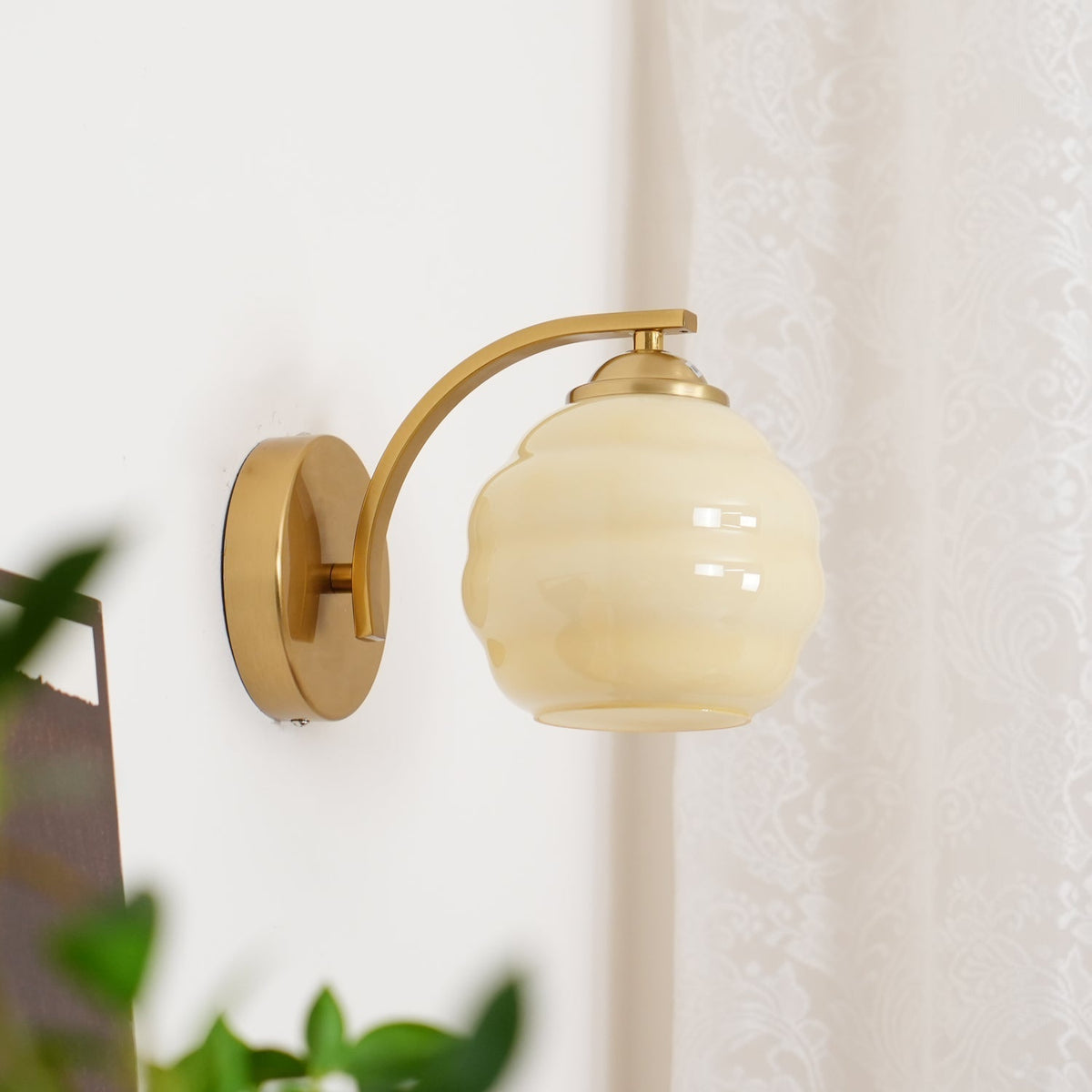 Eiraaine Wandleuchte Art Deco Glas Chrom