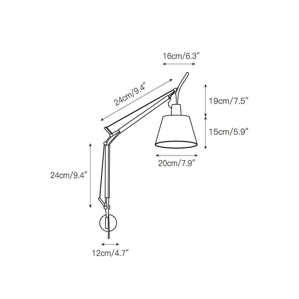 Costanza Wandleuchte mit Schwenkarm und Stecker
