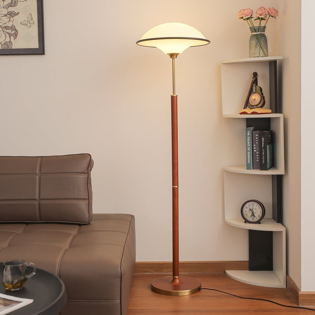 Astralis Holzkunst Art Deco Stehleuchte