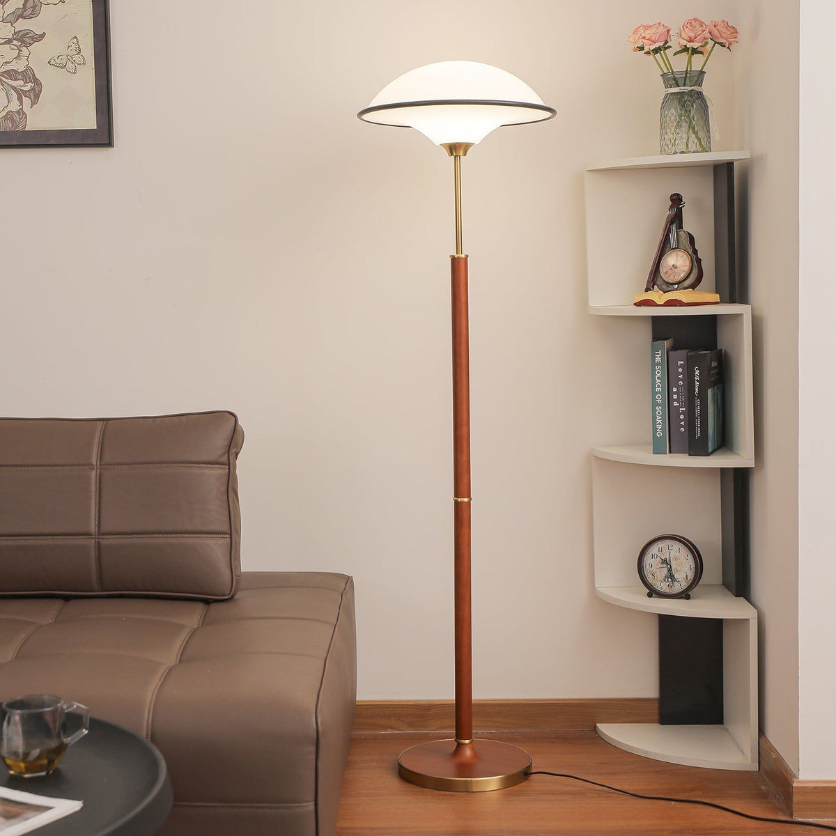 Astralis Holzkunst Art Deco Stehleuchte