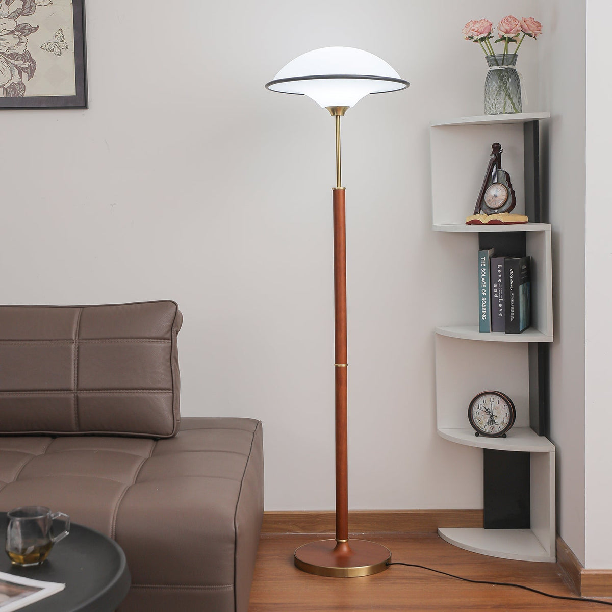 Astralis Holzkunst Art Deco Stehleuchte