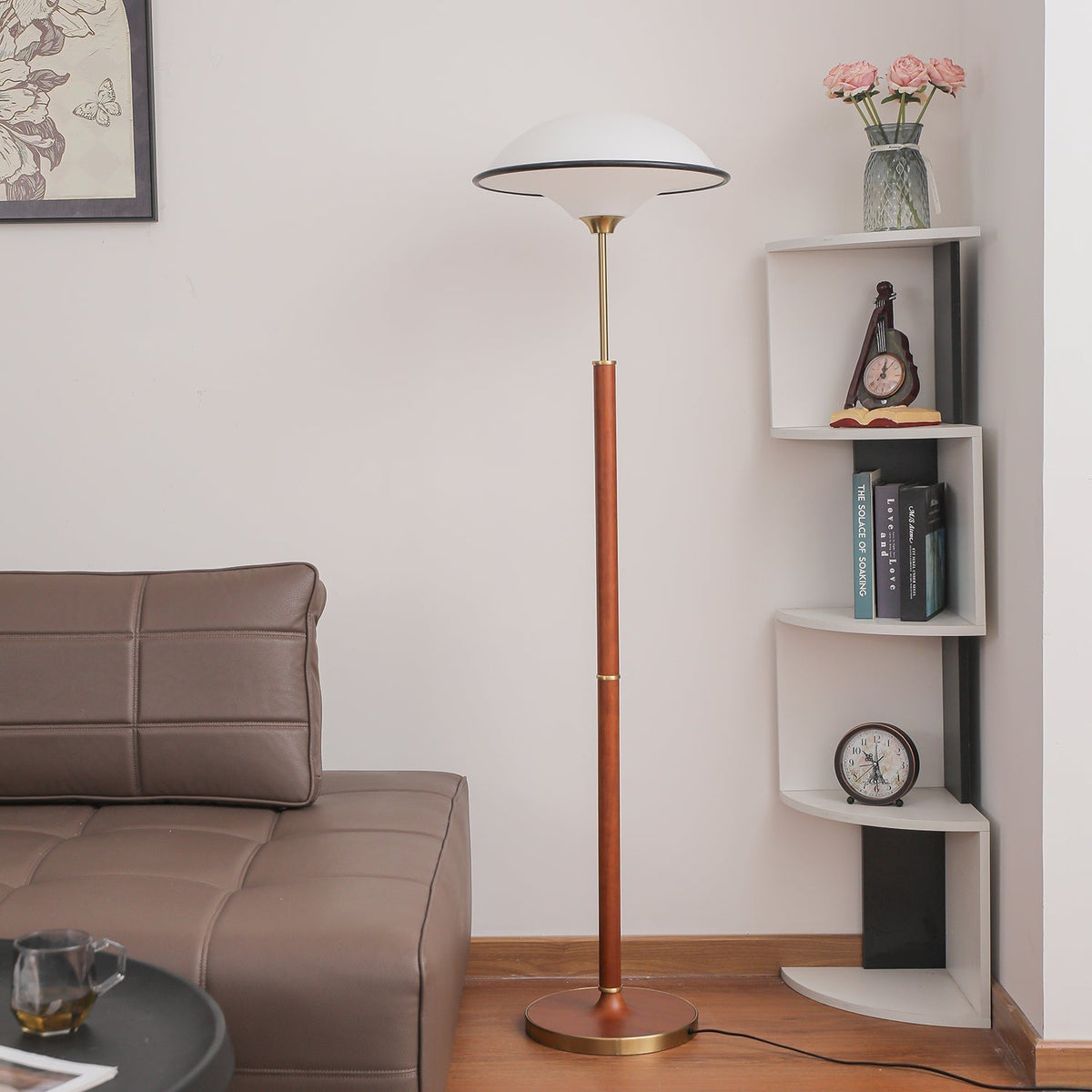 Astralis Holzkunst Art Deco Stehleuchte