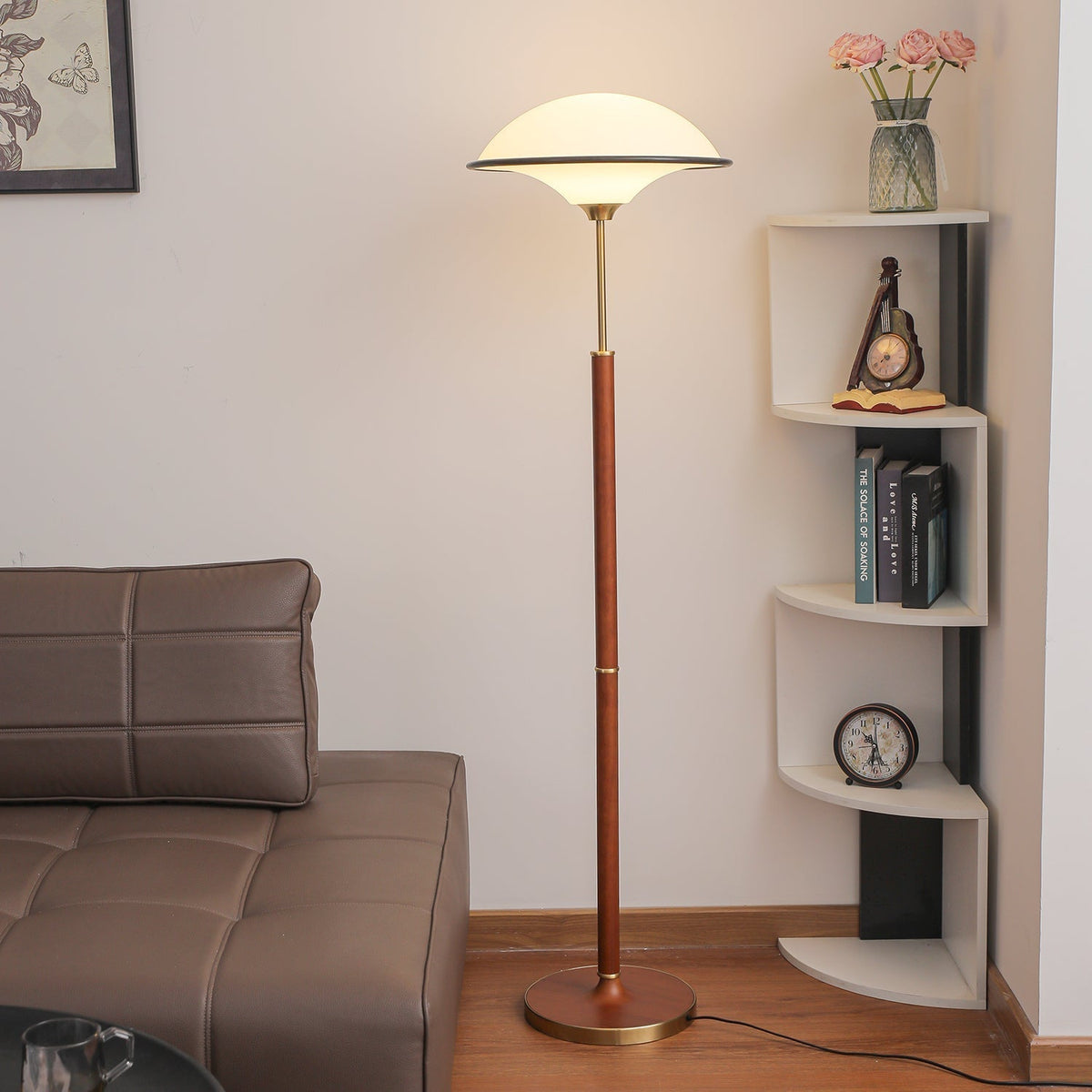 Astralis Holzkunst Art Deco Stehleuchte
