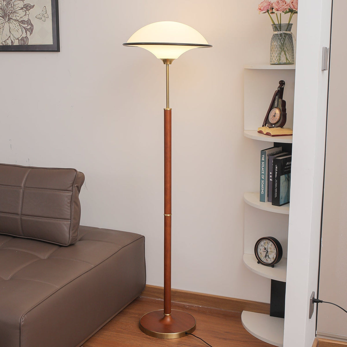 Astralis Holzkunst Art Deco Stehleuchte