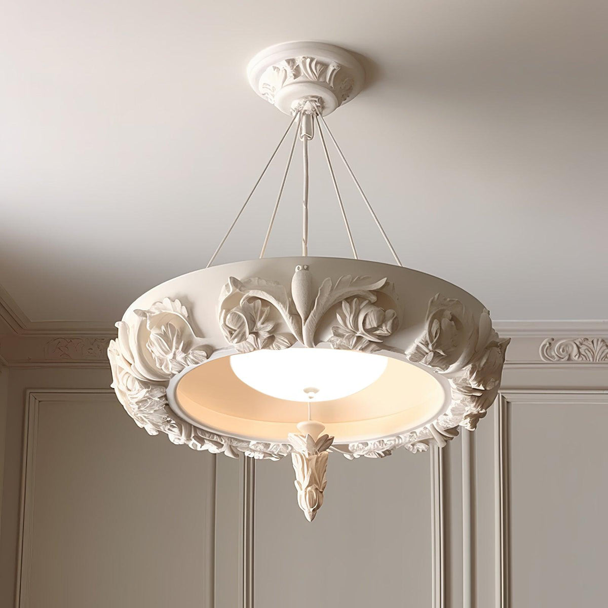 Rococo Kronleuchter aus Gips