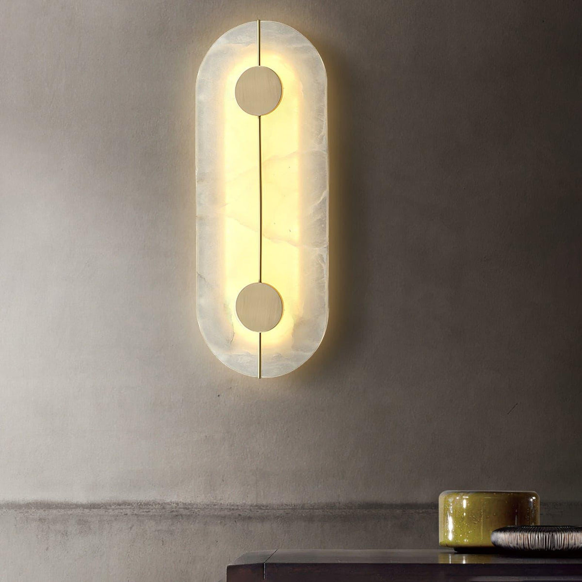 Citheira Minimalistische Alabaster-Wandleuchte