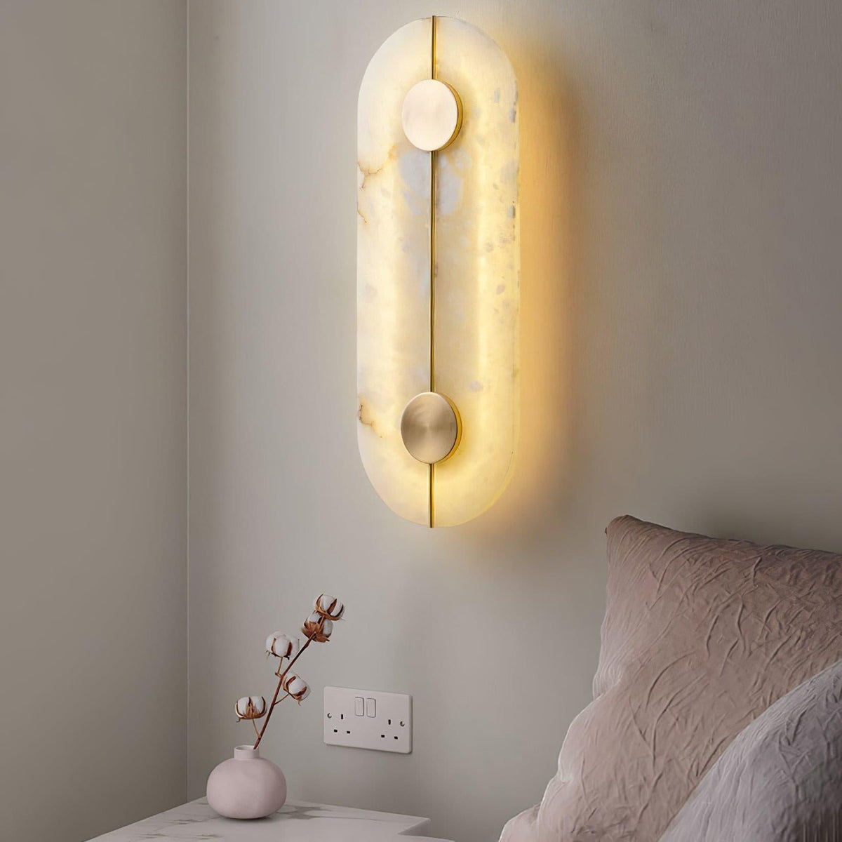 Citheira Minimalistische Alabaster-Wandleuchte