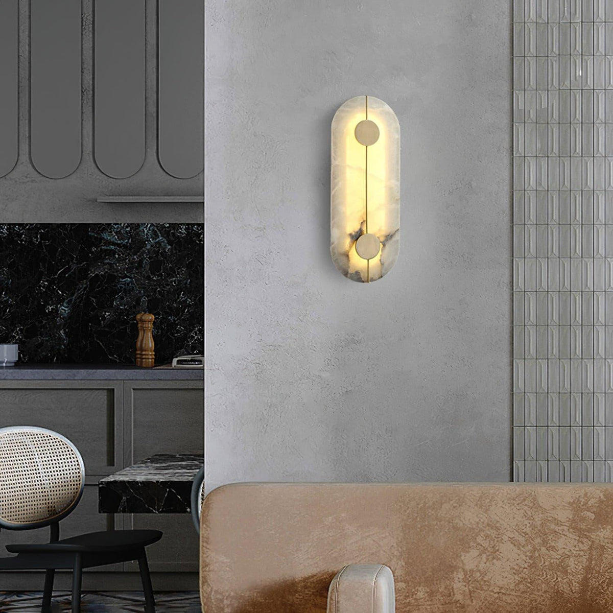Citheira Minimalistische Alabaster-Wandleuchte