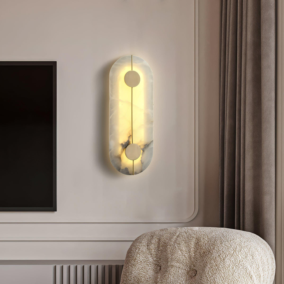 Citheira Minimalistische Alabaster-Wandleuchte