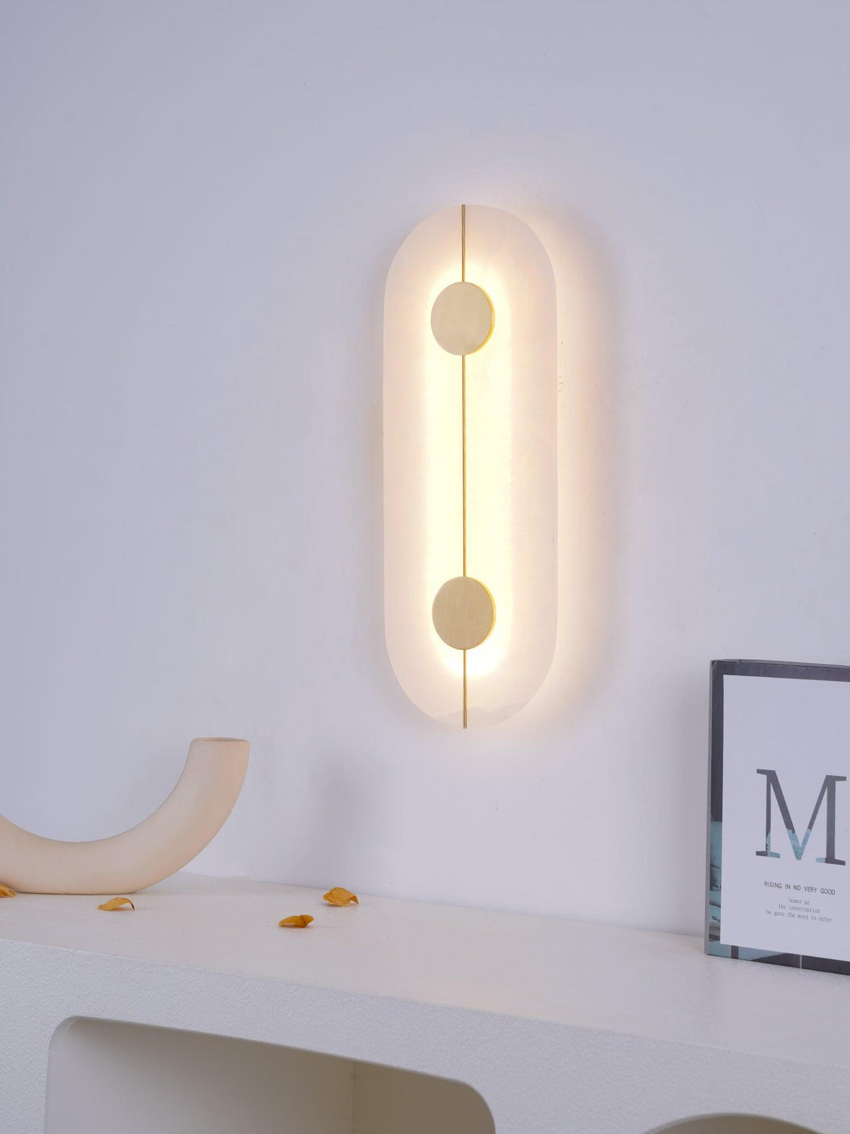 Citheira Minimalistische Alabaster-Wandleuchte