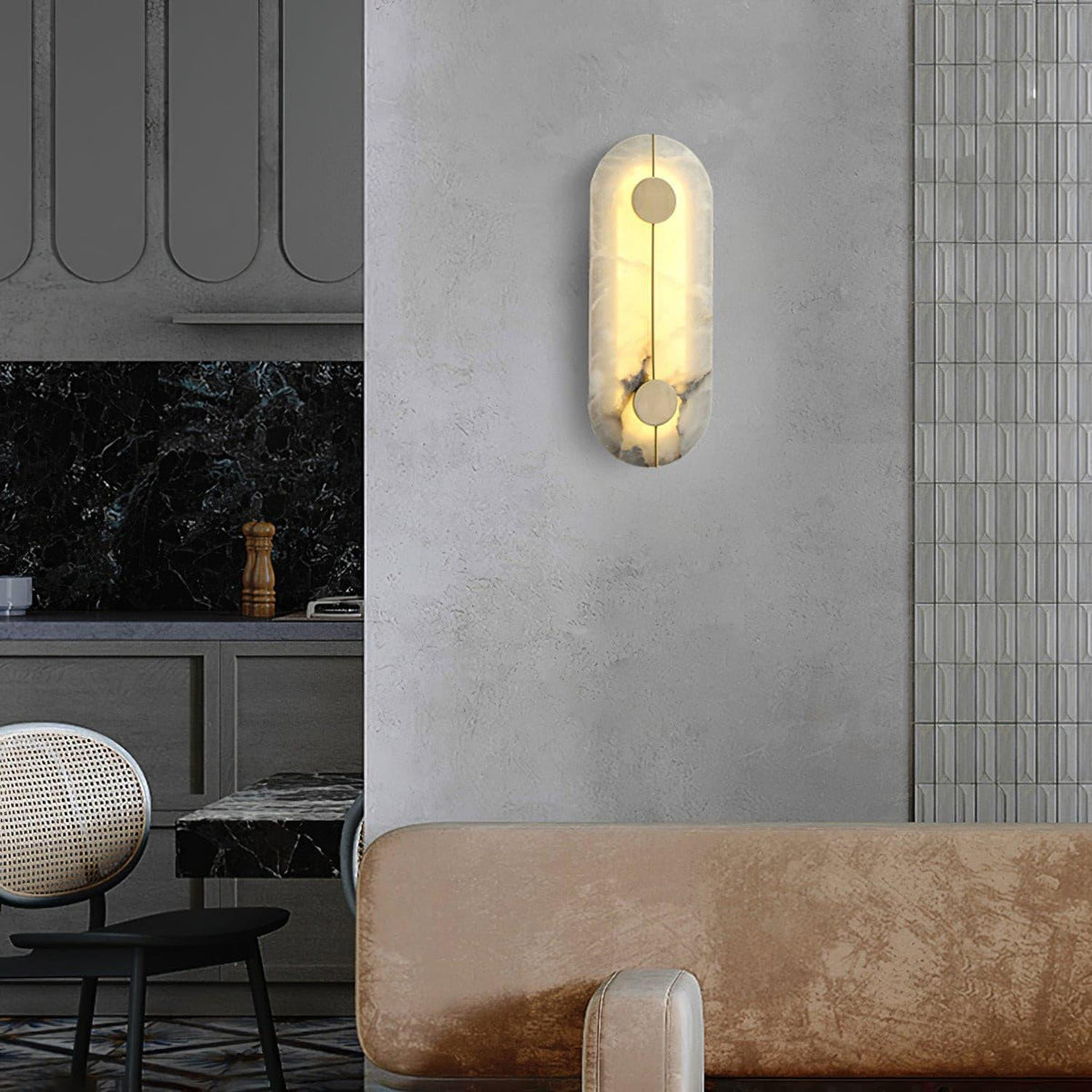 Citheira Minimalistische Alabaster-Wandleuchte