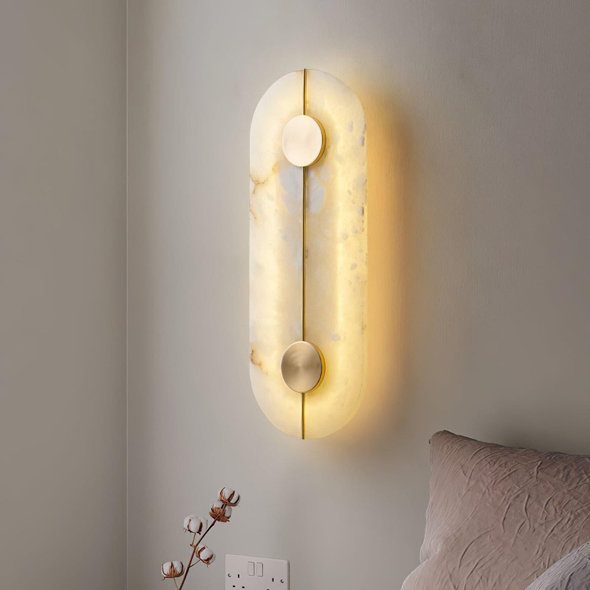 Citheira Minimalistische Alabaster-Wandleuchte