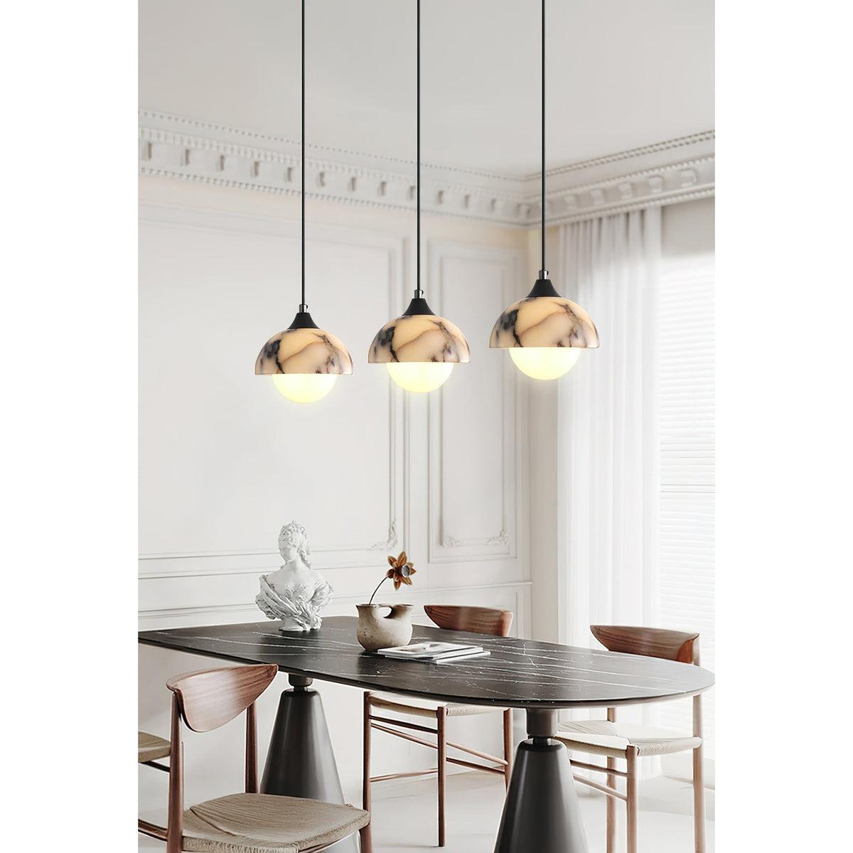Tavon zeitgenössische minimalistische Pendelleuchte aus Marmor