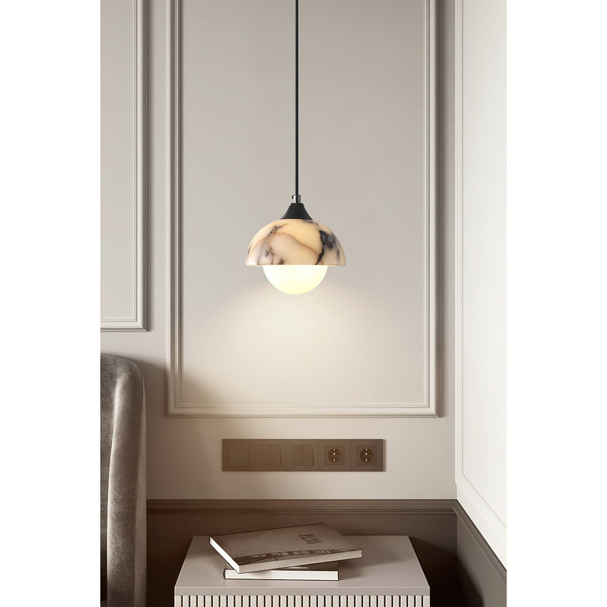 Tavon zeitgenössische minimalistische Pendelleuchte aus Marmor