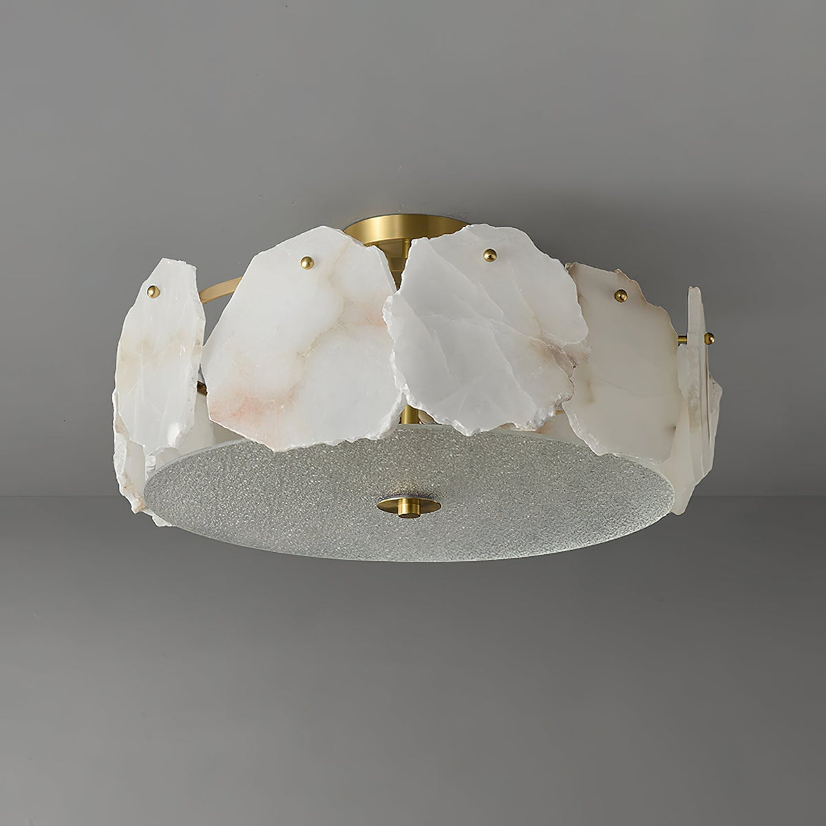Elay raffinierte Scheiben-Flache Alabaster-Glas Deckenleuchte
