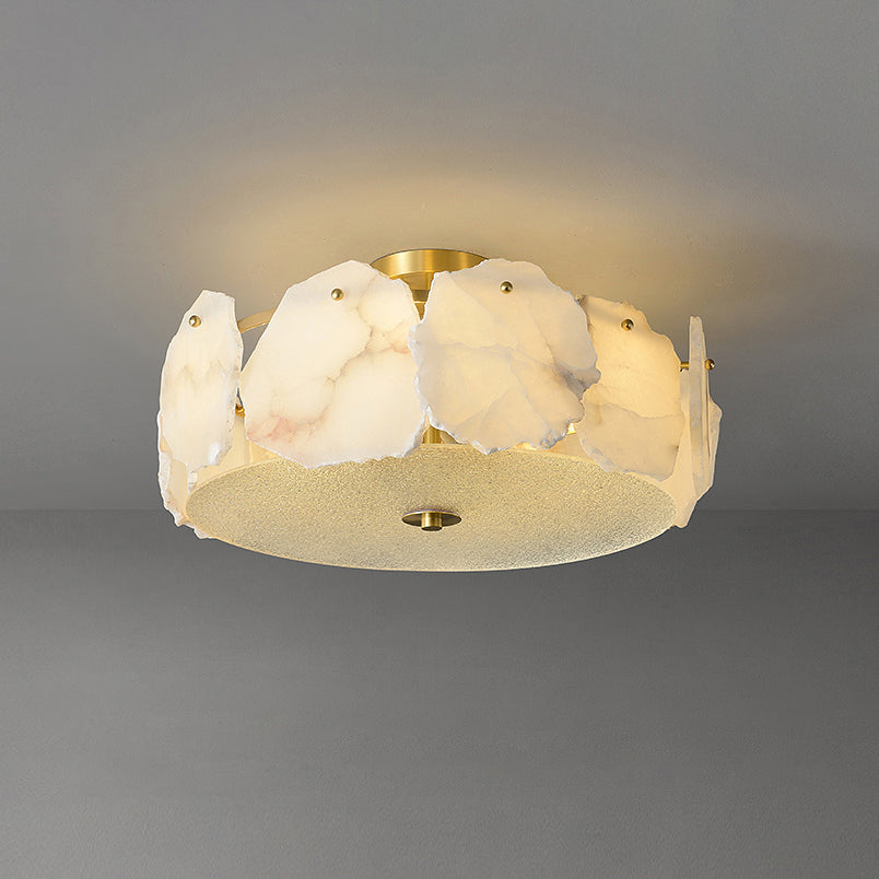 Elay raffinierte Scheiben-Flache Alabaster-Glas Deckenleuchte
