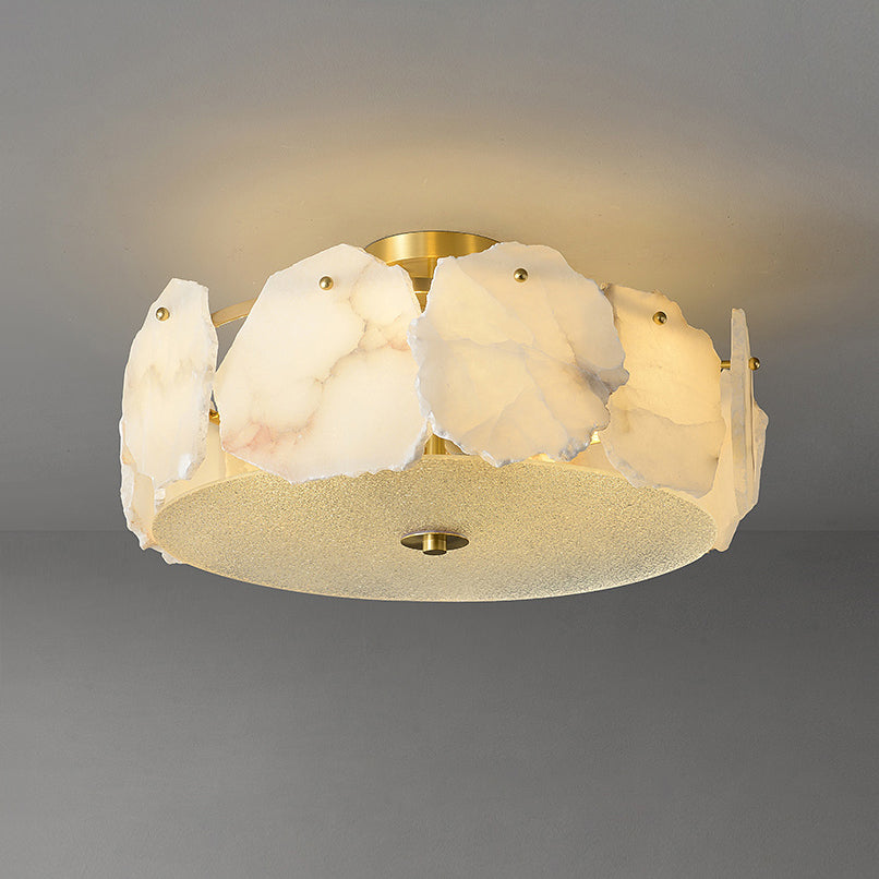 Elay raffinierte Scheiben-Flache Alabaster-Glas Deckenleuchte