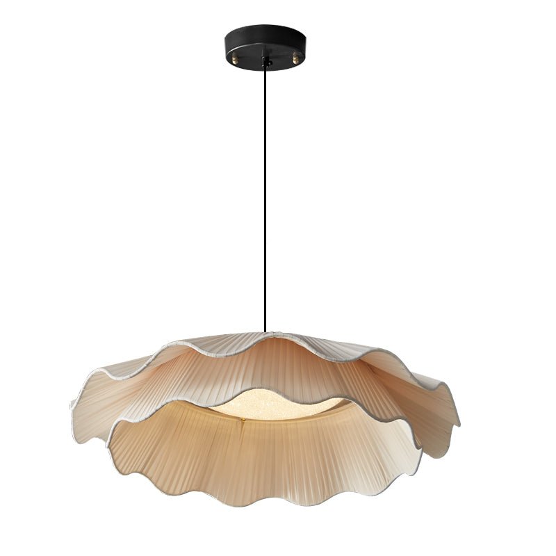 Ellorel Elegance Wave Messing-Stoff Pendelleuchte