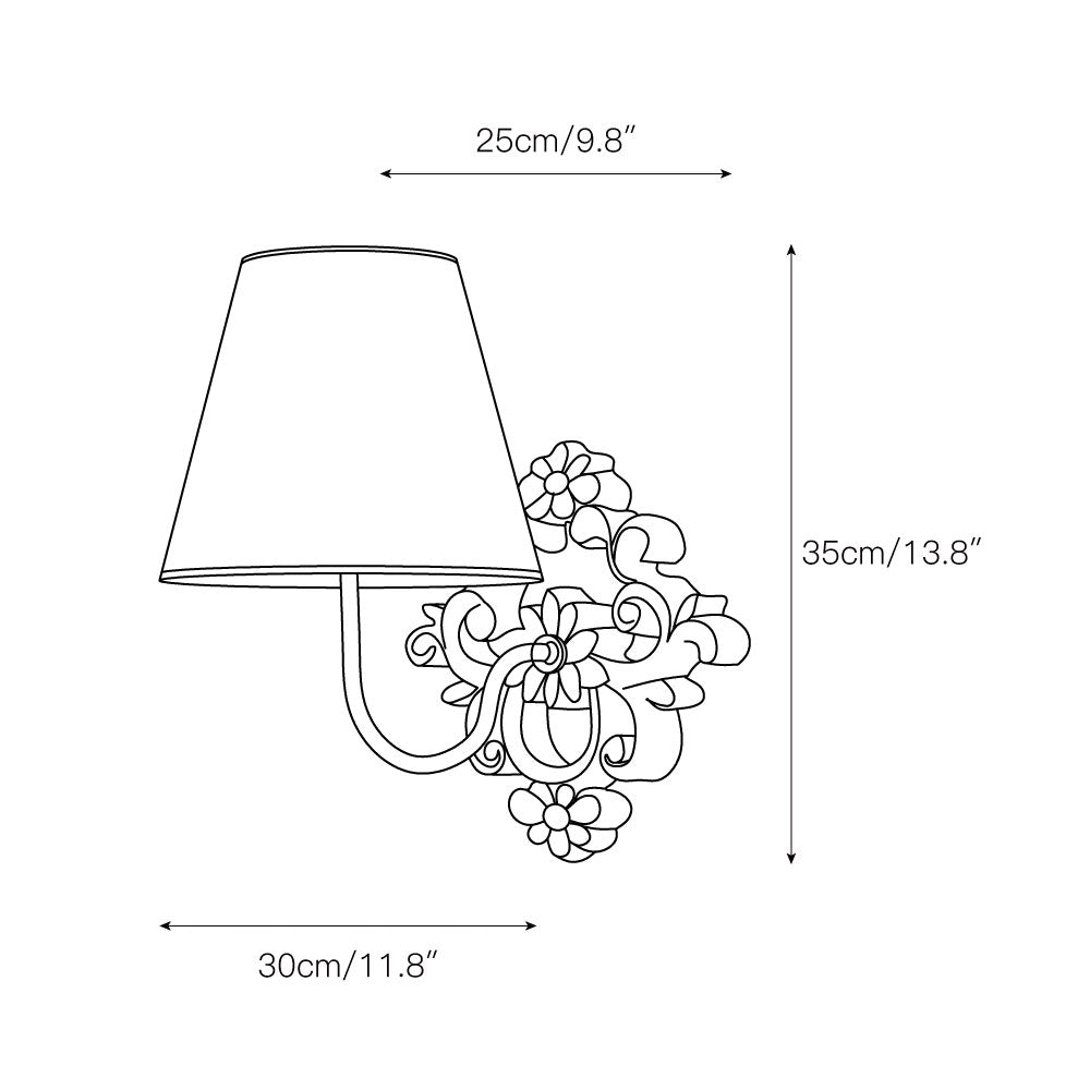 Alvuvys zeitgenössische Premium-Eleganz-Stoff-Metall-Wandleuchte