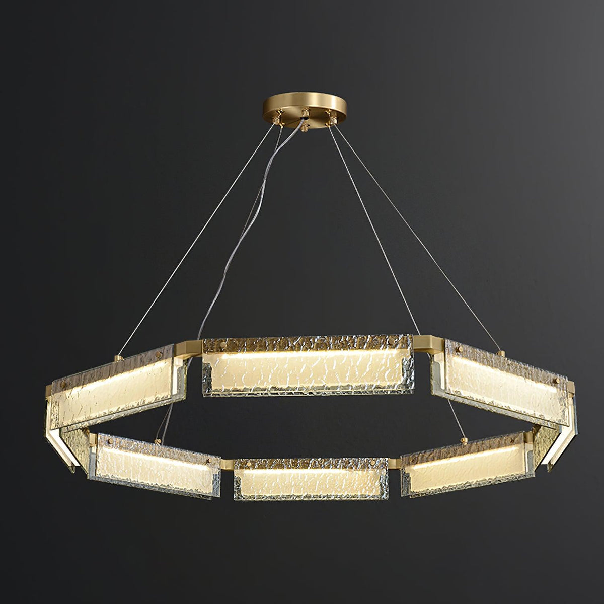 Hexa luxuriöser Kronleuchter aus Glas mit LED