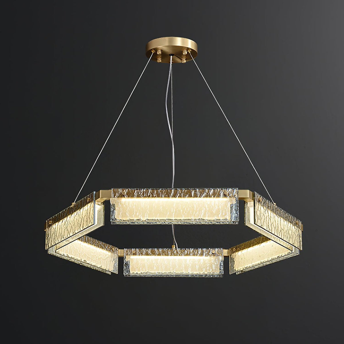 Hexa luxuriöser Kronleuchter aus Glas mit LED