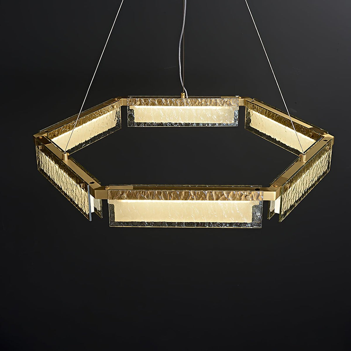 Hexa luxuriöser Kronleuchter aus Glas mit LED