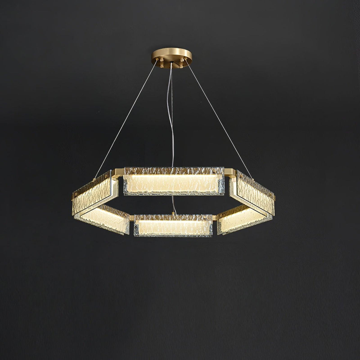 Hexa luxuriöser Kronleuchter aus Glas mit LED