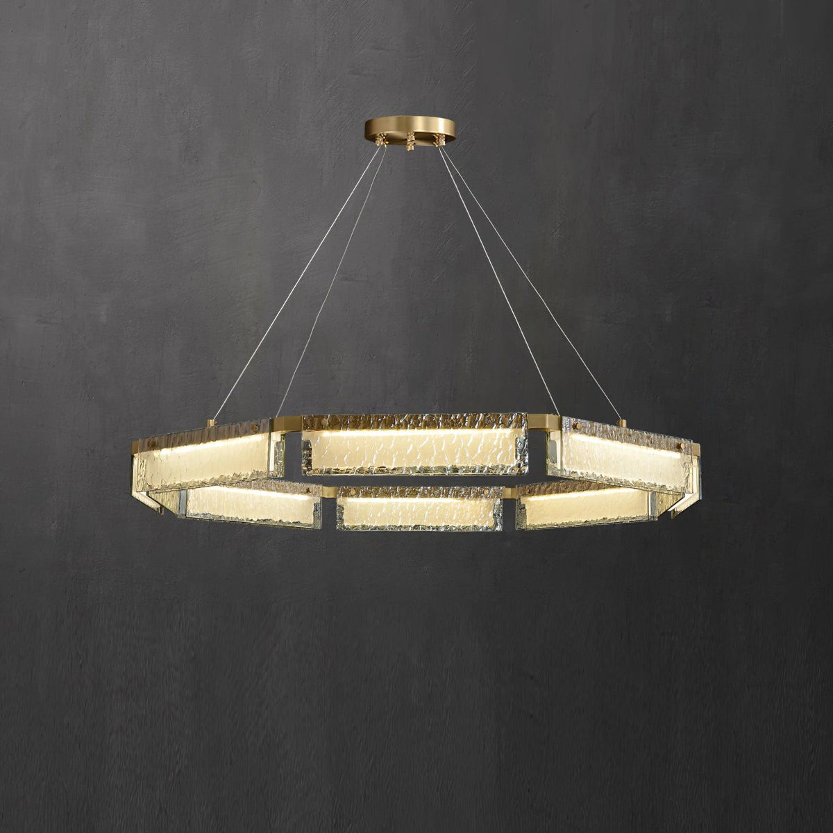 Hexa luxuriöser Kronleuchter aus Glas mit LED