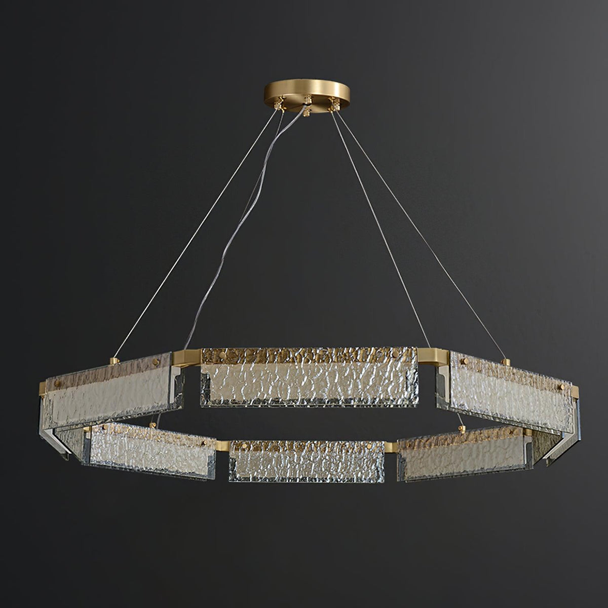 Hexa luxuriöser Kronleuchter aus Glas mit LED