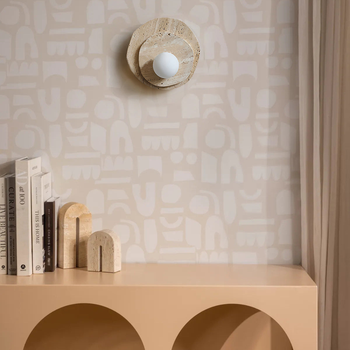 Astr zeitgenössische minimalistische Wandleuchte aus Stein mit Milchglas