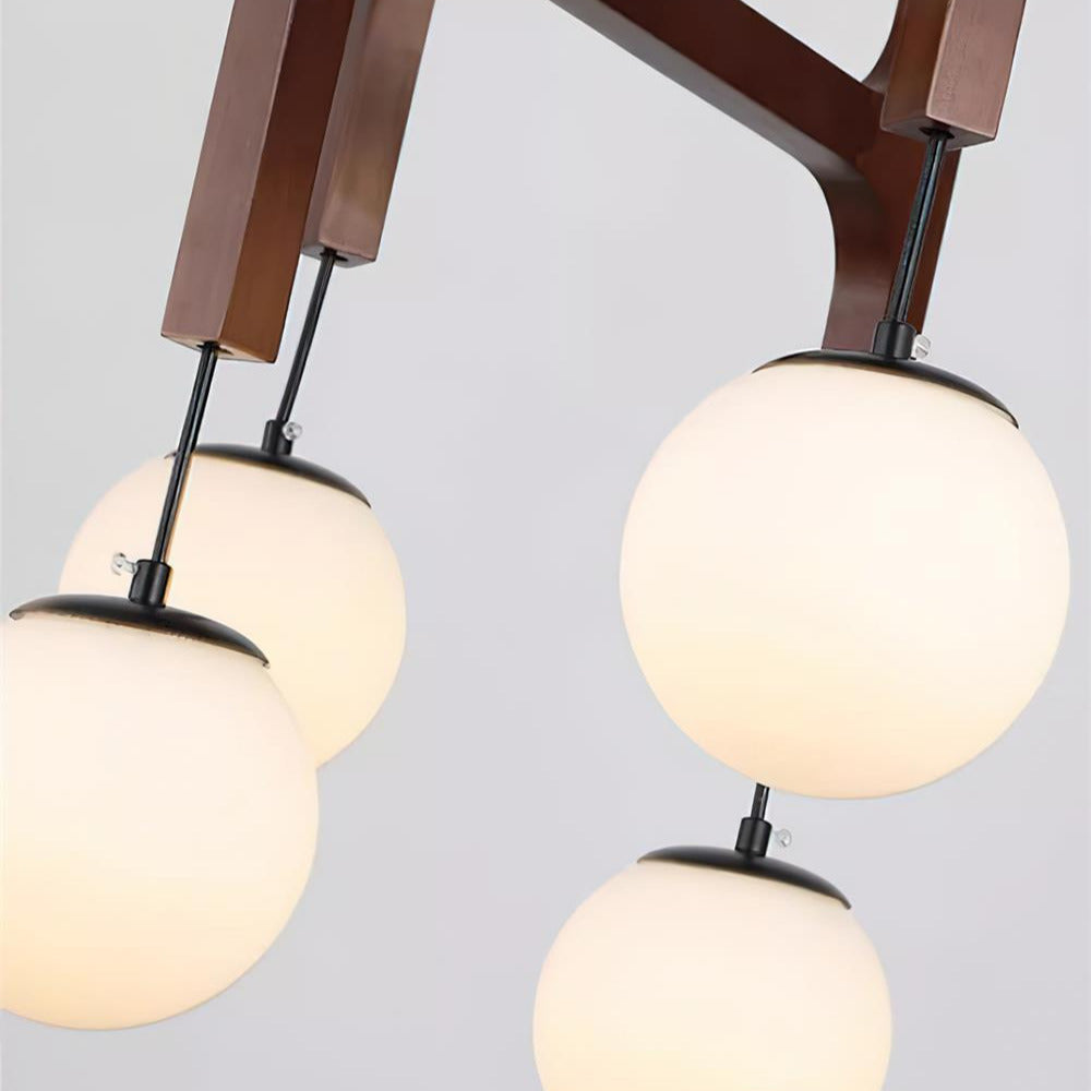 Terra Geometrischer Kronleuchter aus Holz