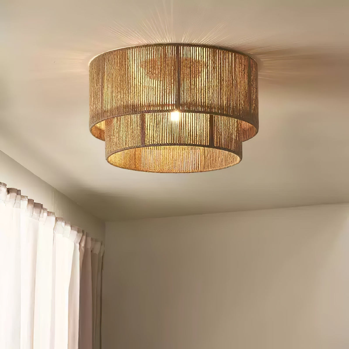 Cevynara Elegance Natürliche geflochtene Deckenleuchte