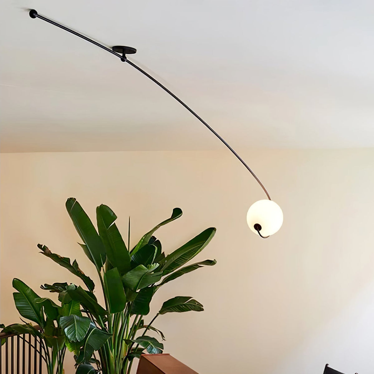 Elsoris zeitgenössische minimalistische Kurven-Glas-Deckenleuchte