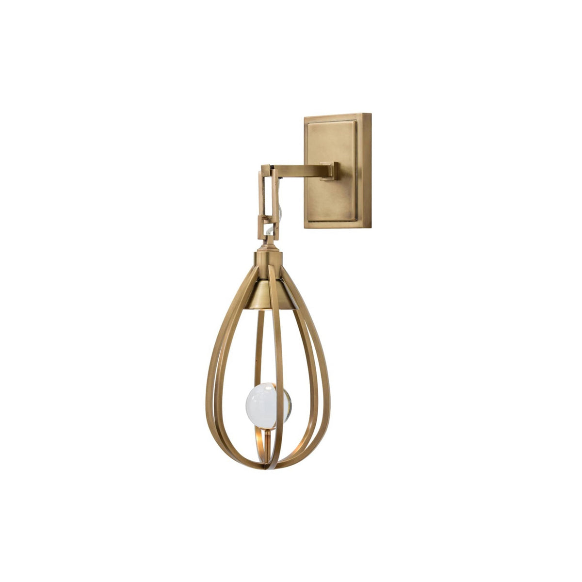 Gloruvys zeitgenössische minimalistische Wandleuchte aus Messing mit Kristall