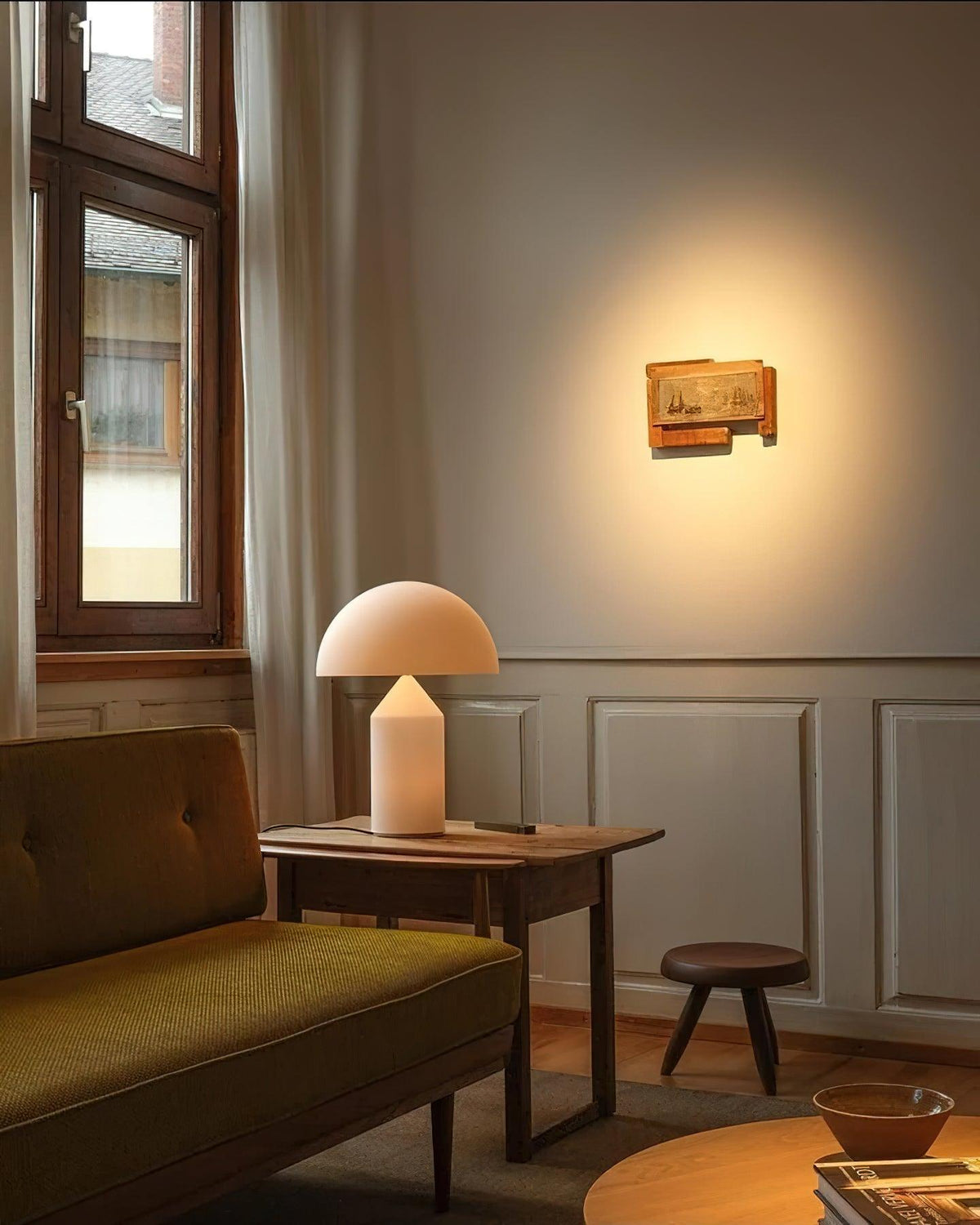 Hesrin Kunstglas-Tischleuchte