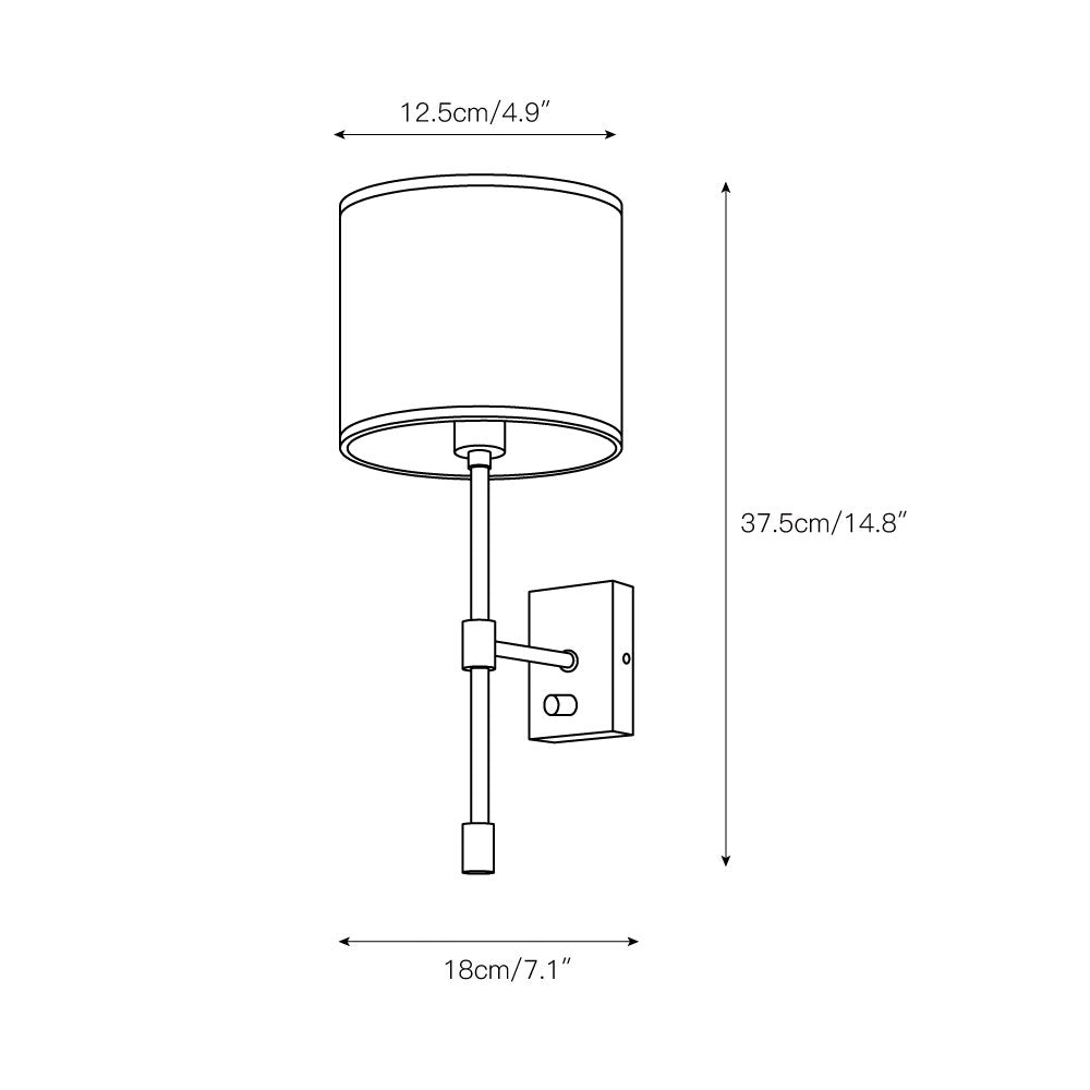 Eirikuvyo moderne minimalistische Metall-Stoff-Wandleuchte