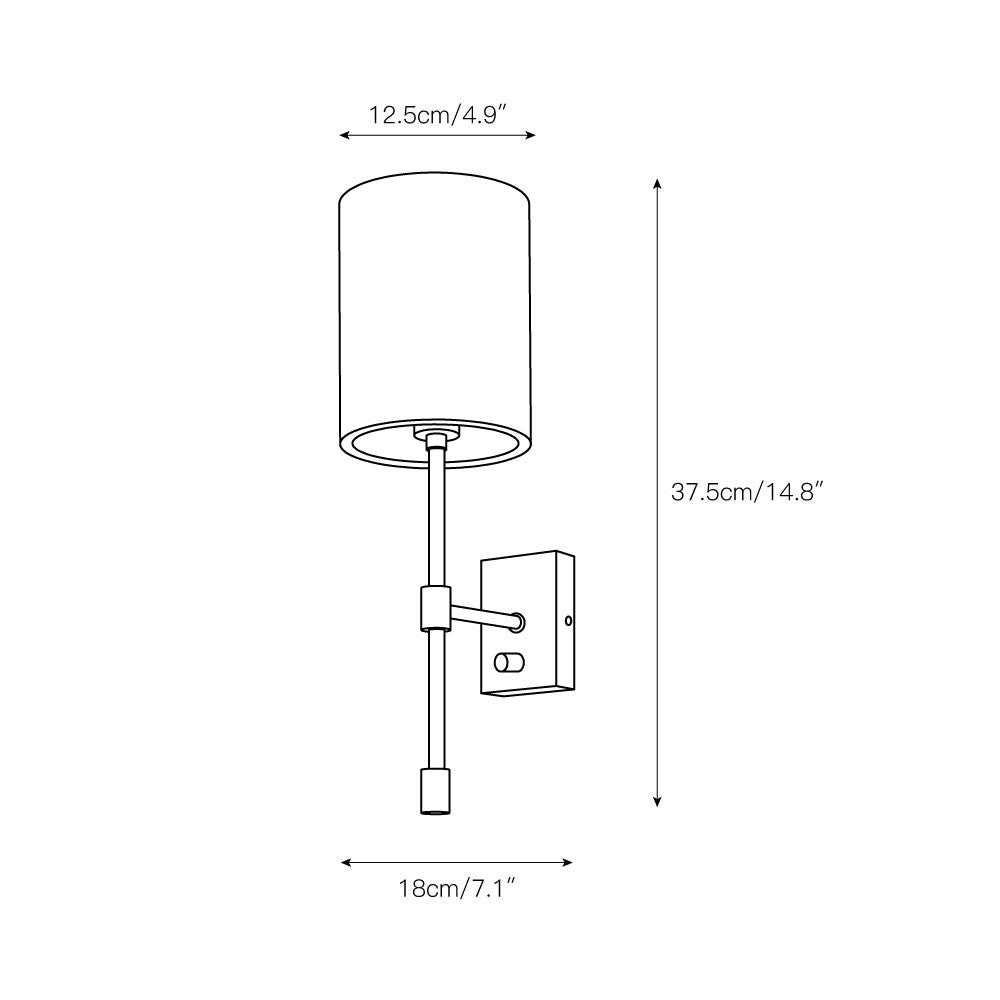 Eirikuvyo moderne minimalistische Metall-Stoff-Wandleuchte