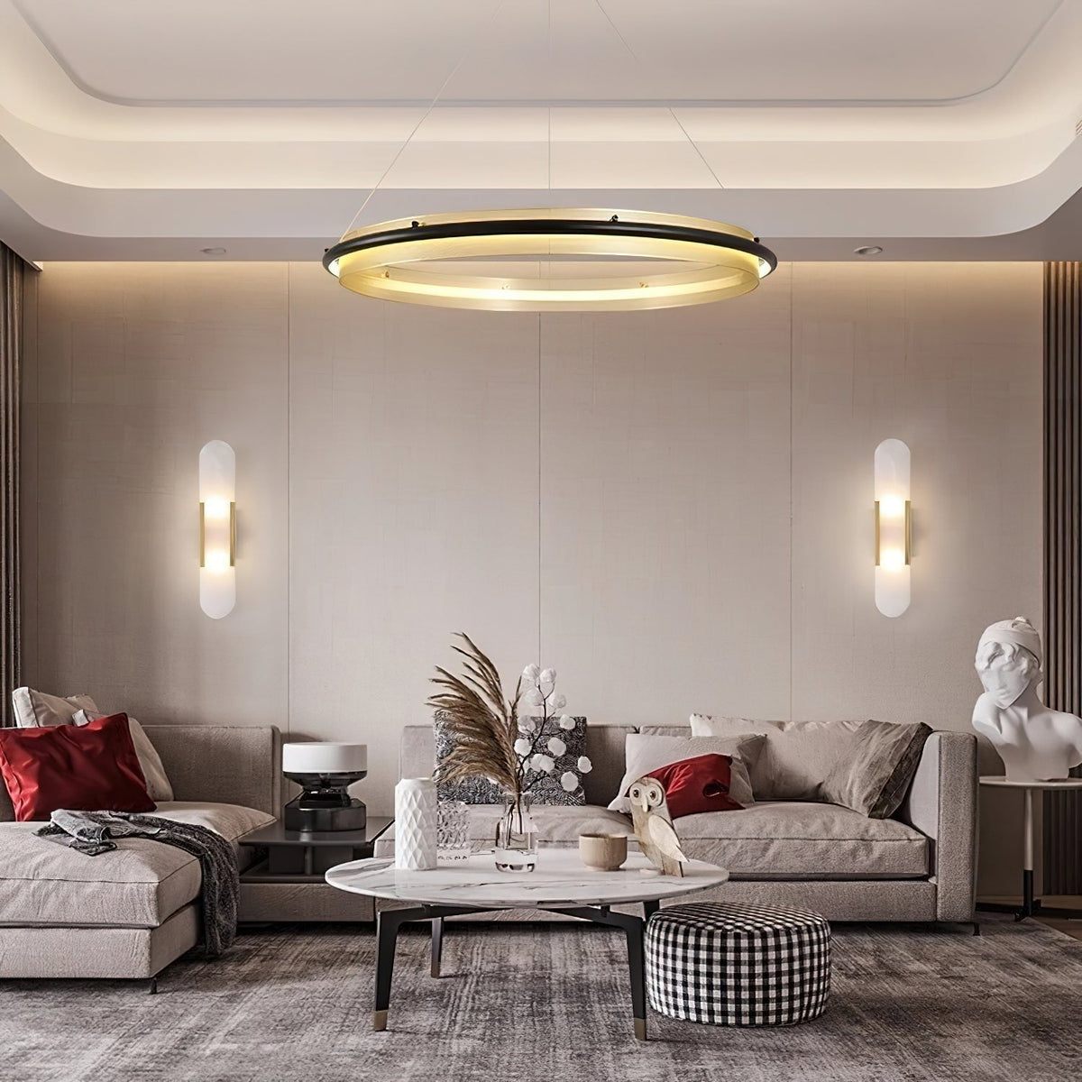 Himinuvyo Kronleuchter zeitgenössische minimalistische Kronleuchte mit integrierter LED