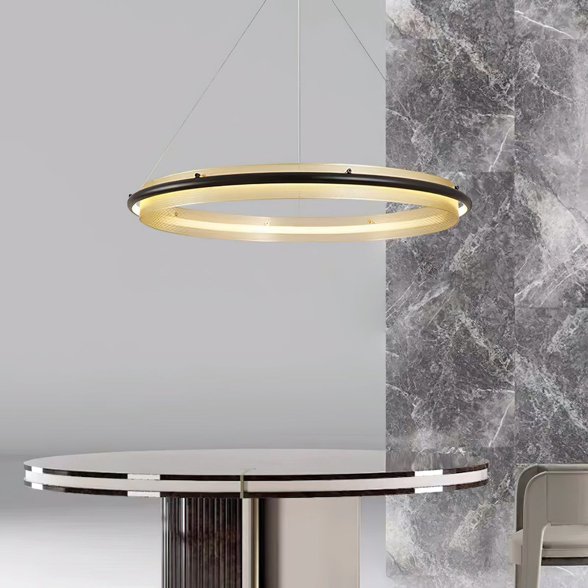 Himinuvyo Kronleuchter zeitgenössische minimalistische Kronleuchte mit integrierter LED