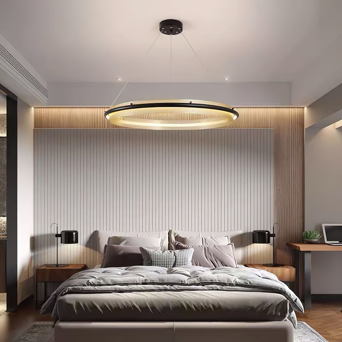 Himinuvyo Kronleuchter zeitgenössische minimalistische Kronleuchte mit integrierter LED
