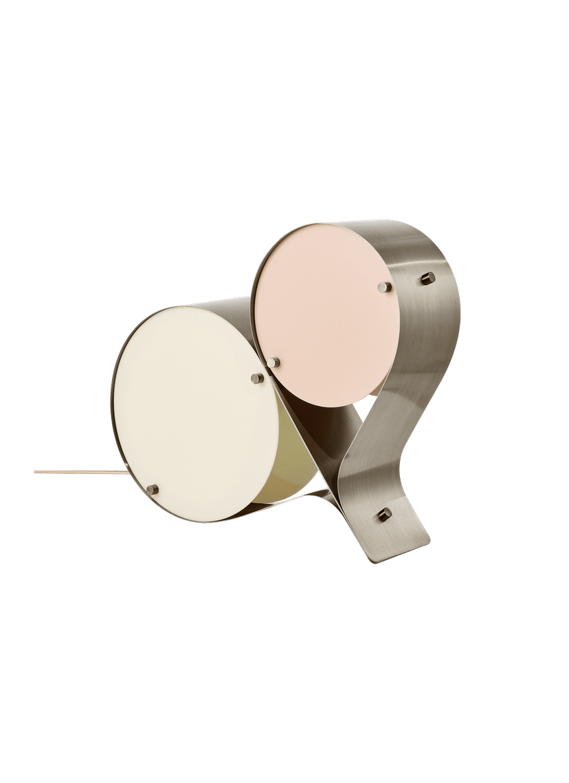 Duet Tischlampe mit schwebendem Scheibenlampenschirm